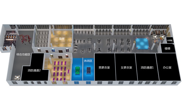 2000平方健身房配置方案-广西Z6.COM-尊龙集团体育健身器材有限公司
