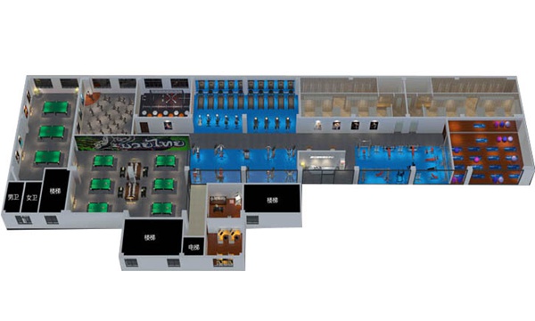 1200平方健身房配置方案-广西Z6.COM-尊龙集团体育健身器材有限公司